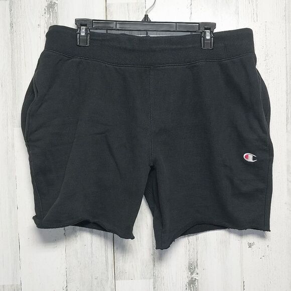 Champion Reverse Weave Black Cutoff Sweatshorts - Picture 1 of 5